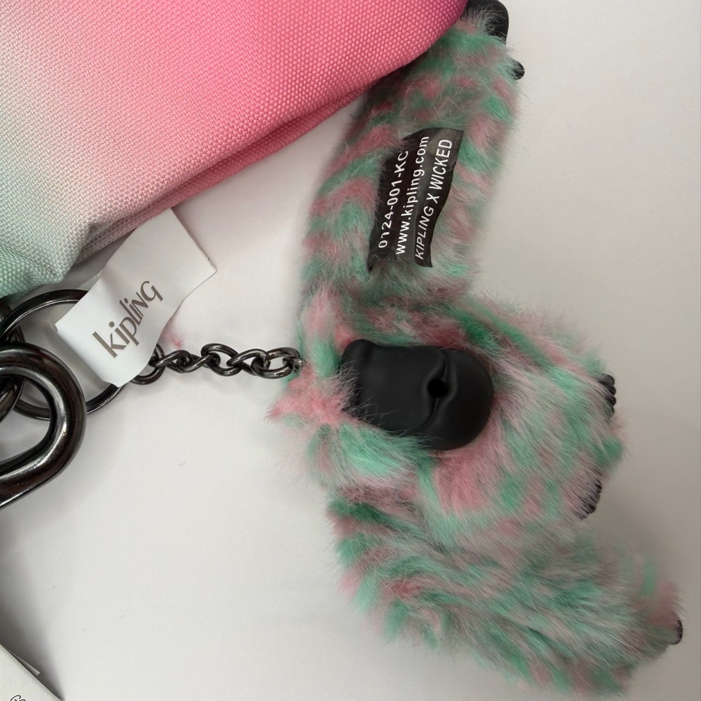 Kipling Wicked RiRi Gradient Crossbody with Pink and Green Monkey bag charm NWT - Picture 5 of 16
